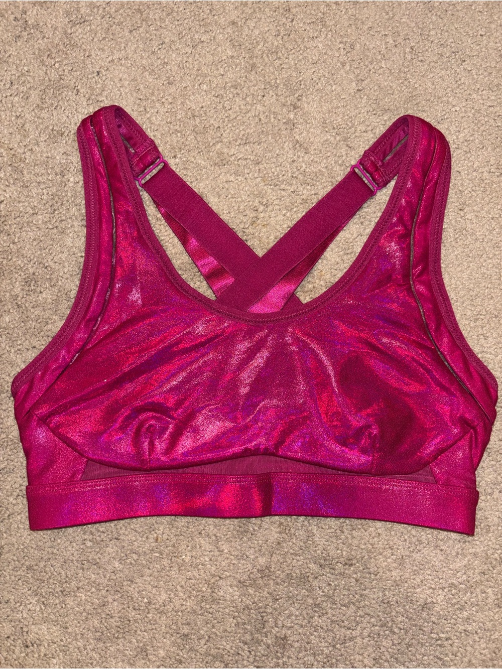 Fabletics Women’s Shimmer Sports Bra - Pink